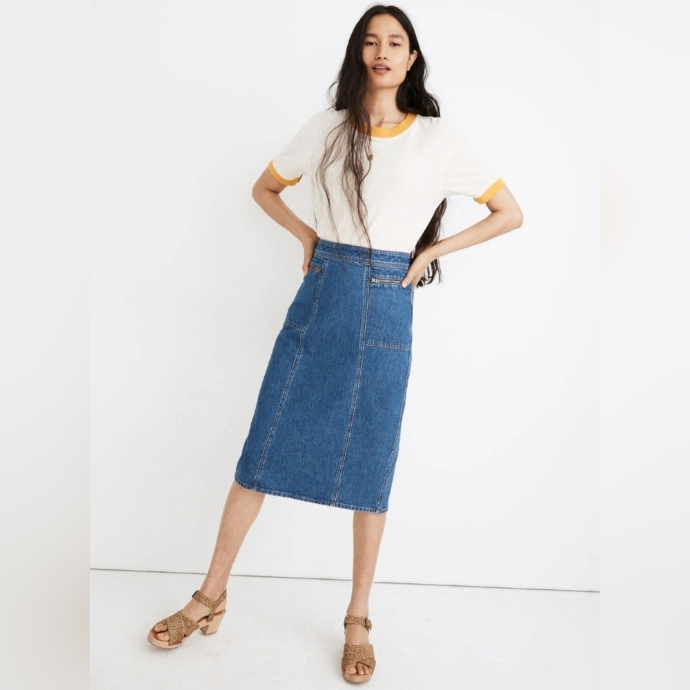 Madewell Classic Blue Pencil Skirt